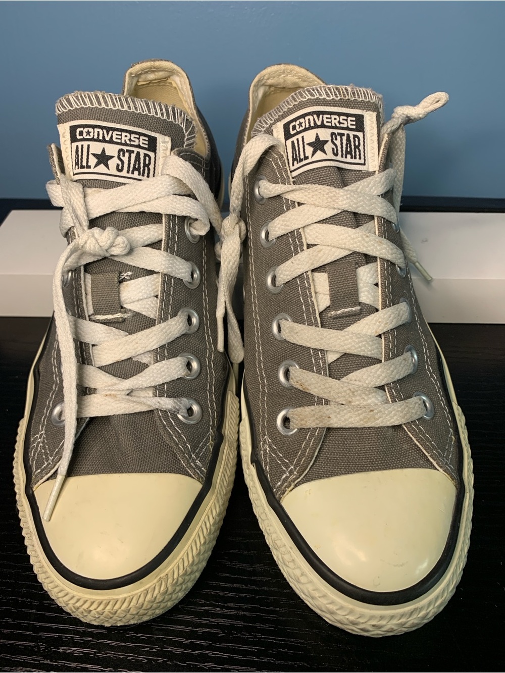 Converse Gray and White Low Top Sneakers